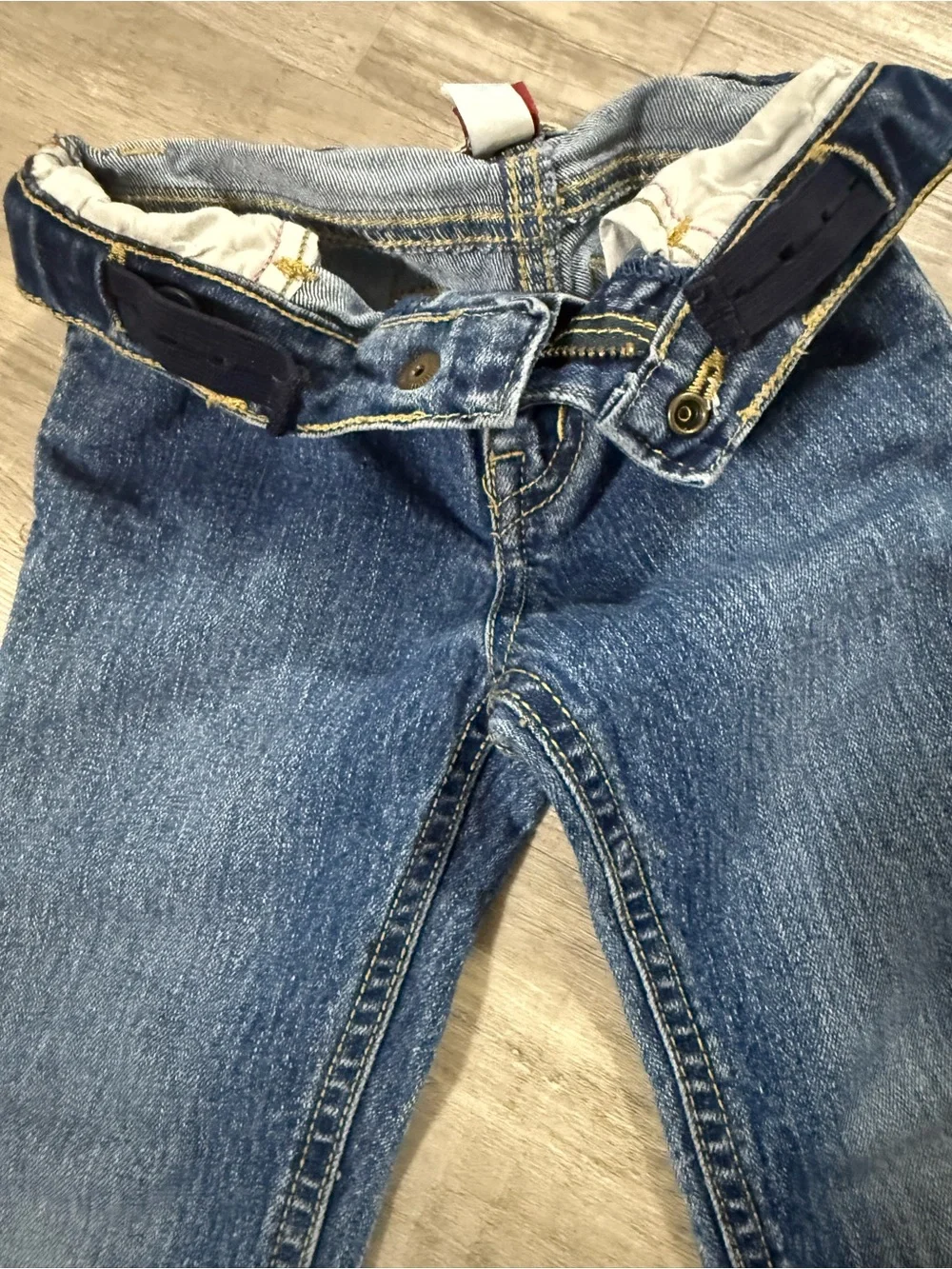 Place Girls Dark Blue Denim Jeans with Heart Stitch
